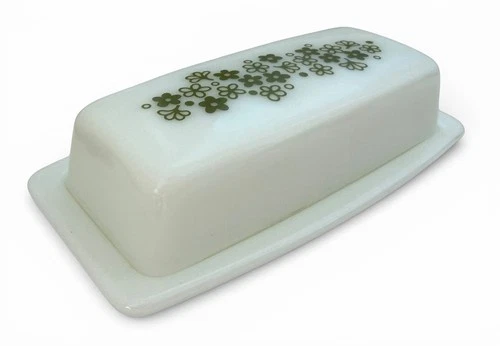 Vintage Pyrex Spring Blossom Crazy Daisy Butter Dish with Lid