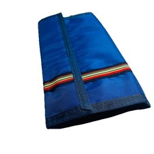 Vintage Blue Nylon Wallet Long 80's Retro With Memo Pad Made in USA Award Velcr