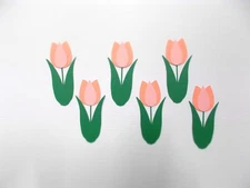 Tulips in Coral shades 6 pc set   Die Cuts Card Making/scrapbooking