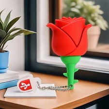 Durable Rose USB Flash Drive - Cute Flower Shaped Pendrive fits Data Storage Use