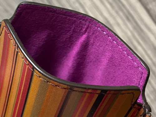 PAUL SMITH LEATHER PHONE POUCH/CARDHOLDER VINTAGE MULTISTRIPE MADE IN ITALY - 第 5/6 張圖片