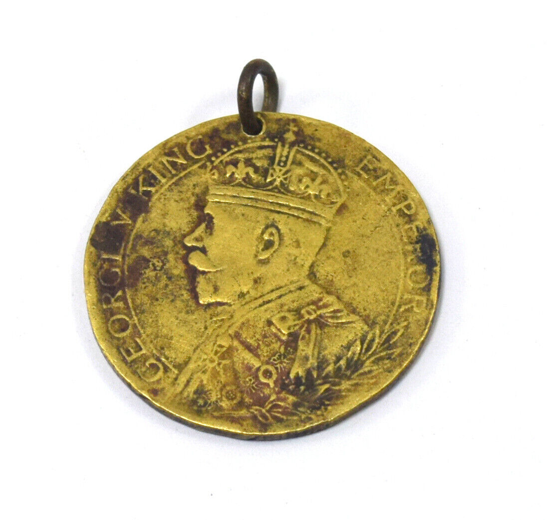 Vintage King George V Brass Medal 1914 - 1919 For Freedom