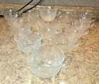 Vintage Indiana Glass Tiara Sandwich Pattern Clear ~ 16 Tea Coffee Cups