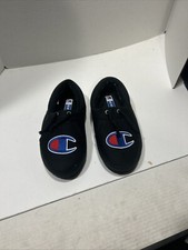 Champion Unisex Slipper House Shoes Sz B5 W7 Black Embroidered
