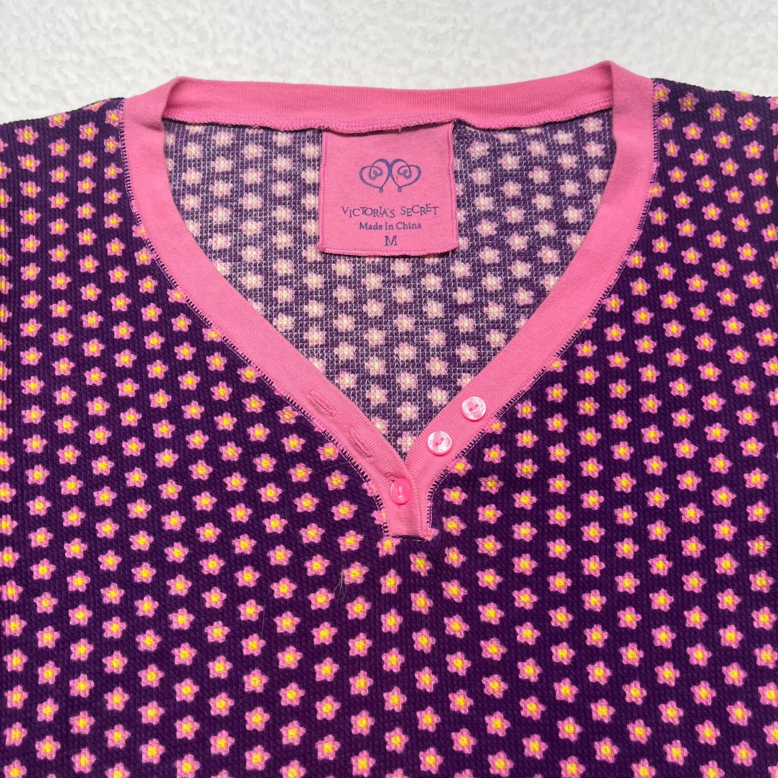 UNDERCOVER Abito da notte Victoria Secret maglia termica cotone medio viola rosa stampa fiori