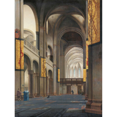 Saenredam The Nave And Choir Of The Mariakerk Canvas Wall Art Print Poster