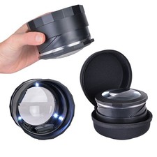 5-7x Zoom Magnifying Glass Magnifier  LED Touch Light w/Cleaning Cloth  Case