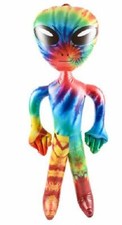 63" GIANT Tie Dye ALIEN Inflatable- Kid's Love These -UFO Prop Toy Gag Joke