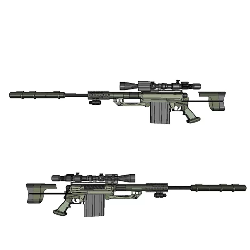 M200 Sniper Rifle 3d Modelo De Papel Artesanal Diy 1:1 Armas De