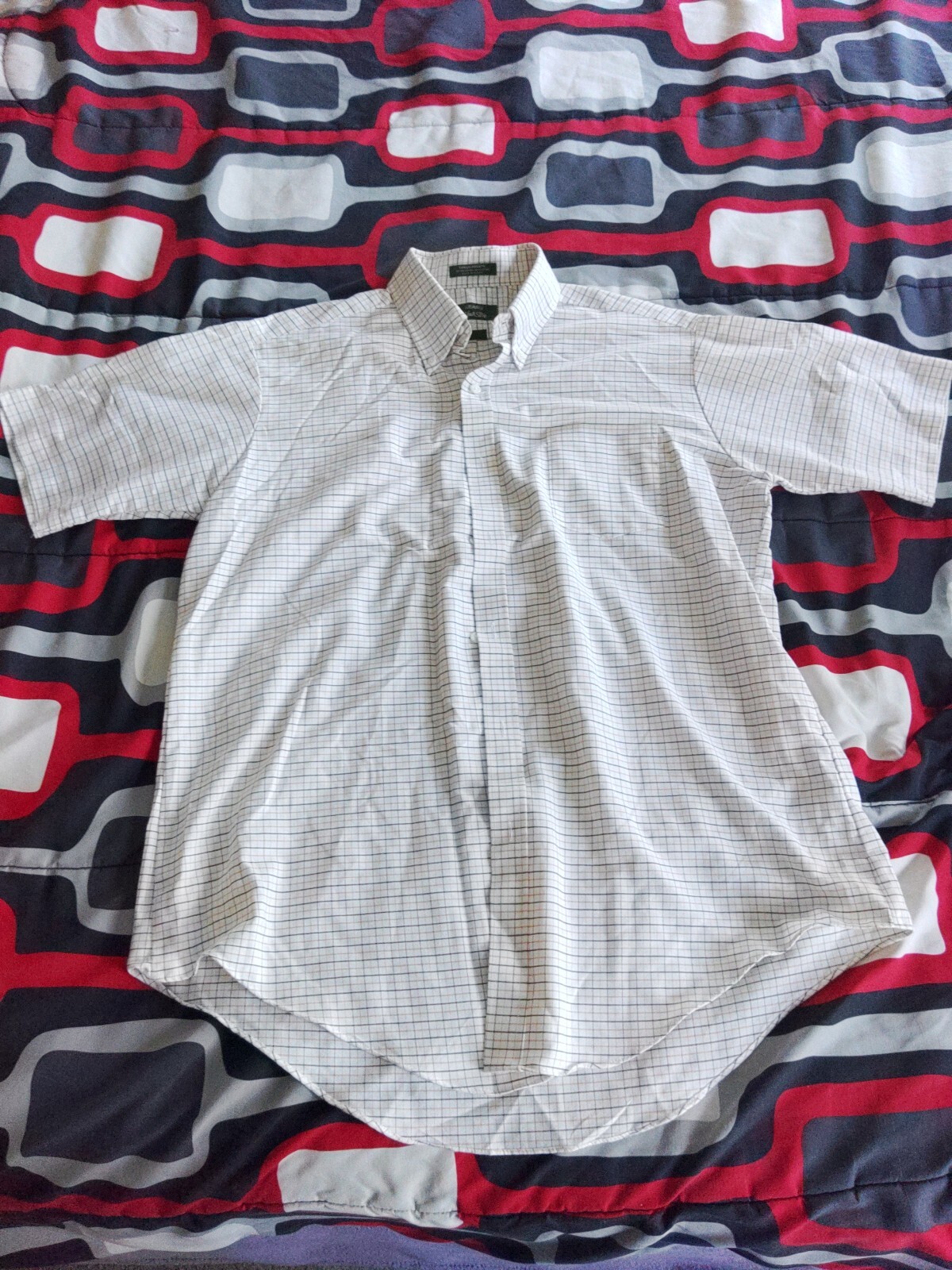 80'S Sears The Men's Store Short Sleeve Striped Shirt Men's Size L polyester white type Vintage Second Hand