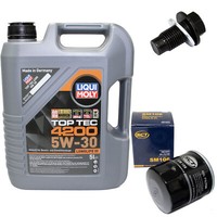 MotoröL Set 5W-30 5 Liter + ÖLfilter SM 106 + Schraube FüR Citroen Peugeot 1.0