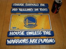  NBA Golden State Warriors, HANDMADE WOOD  METAL Wall Sign, 12"x14.5", VINT.