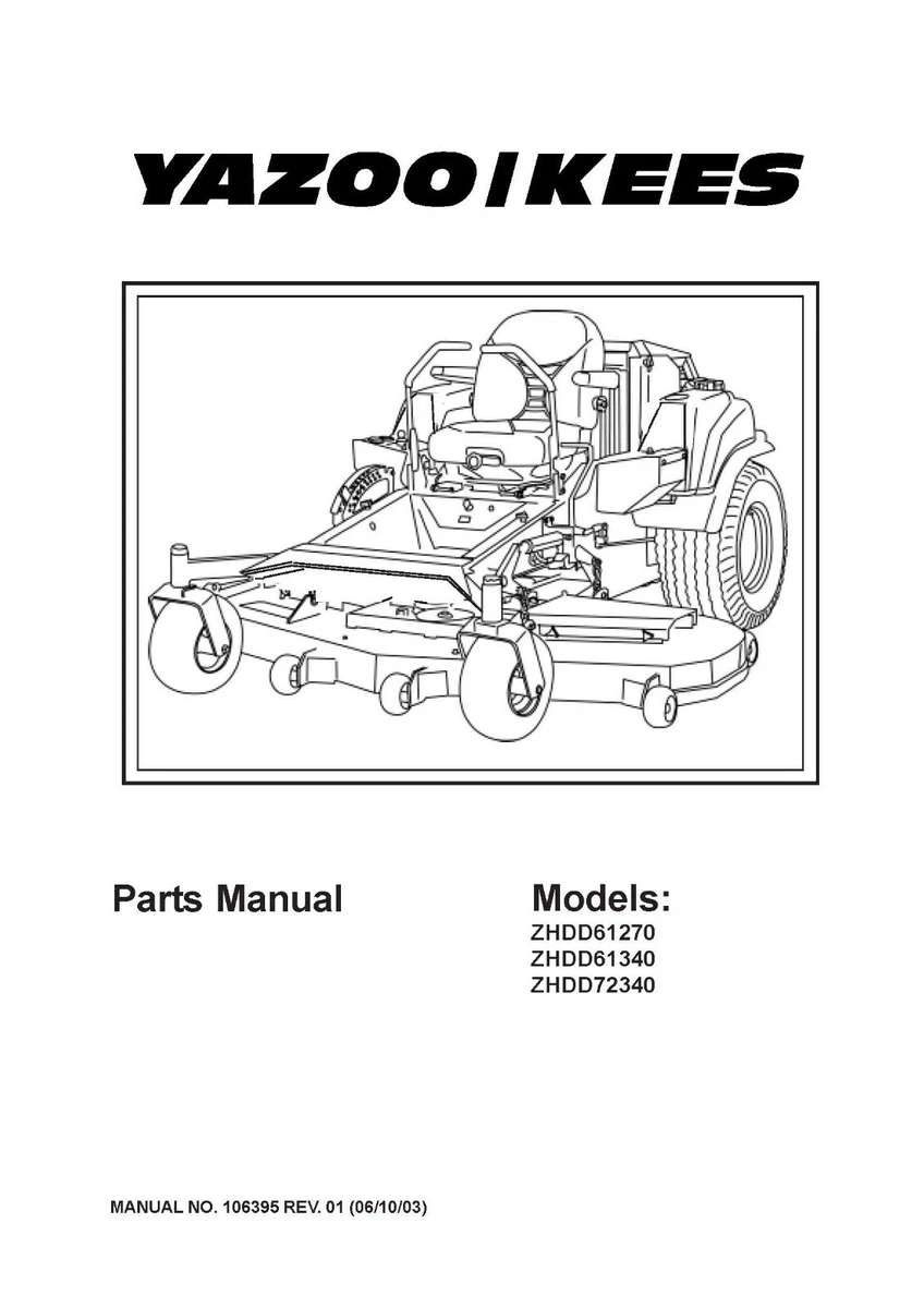 Yazoo mower parts deals