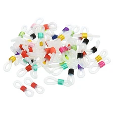 50pcs Eyeglass Chain Connector Silicone Strap Holder Chain End Loop Mixed Colors