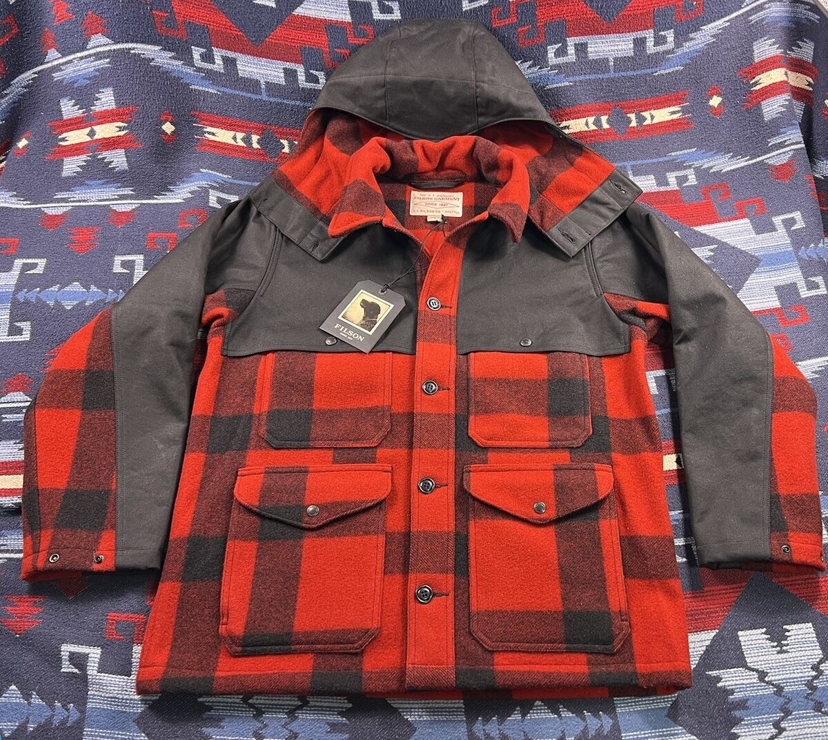NWT Filson Hooded Mackinaw 24OZ Wool Double Coat Cruiser NWT Filson Hooded Mackinaw 24OZ Wool Double Coat Cruiser