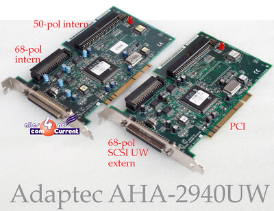 SCSI UW ULTRA WIDE CONTROLLER ADAPTEC AHA-2940UW PCI 68-POL + 50-POL 2940UW #3