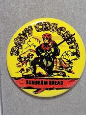 Davy Crockett Sunbeam Bread 1.5" Vintage Advertisement Pin-Back Button
