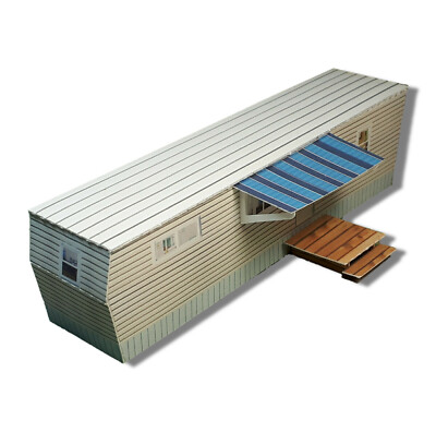 #ad HO Scale Building Mobile Trailer Home *Pre Cut* CARDSTOCK Paper Kit MH2H C $11.99