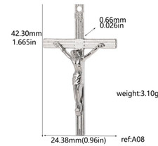 RARE JESUS CROSS CRUCIFIX 3D PRAY FAITH Pendant On 18" 925 Sterling Silver Chain