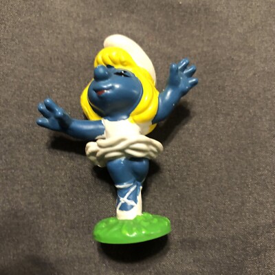 Vintage  Smurf Schleich PEYO Bully Figure Smurfette Ballerina Dancing Ballet 