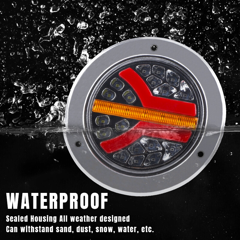 Led Tail Light Trailer 4PC 4" Inch Round LED Truck Trailer Stop Turn Tail Brake Lights 4 In Round Led Tail Lights