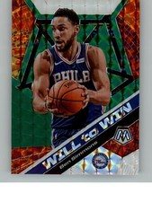 2019-20 Panini Mosaic Ben Simmons 15 76ers Will to Win Mosaic Green