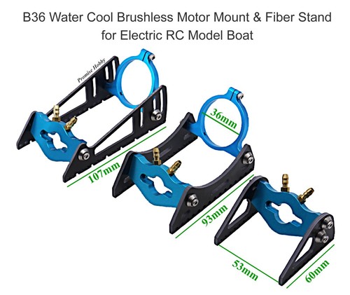 B36 / B40 Water Cool Brushless Motor Mount W/ fiber stand for RC Model Boat - Picture 26 of 30