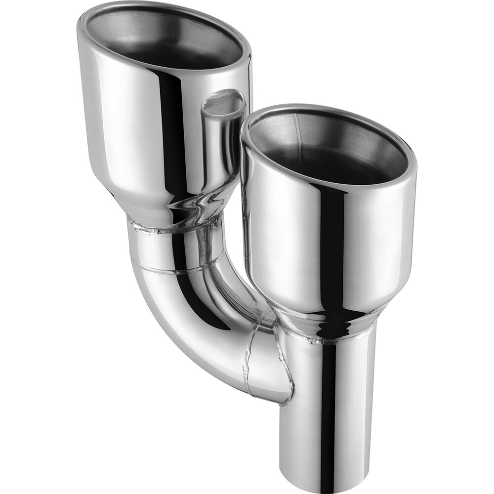 Pair Slant Cut 2.5" In 4" Out Exhaust Tips Dual Wall Weld-on For Dodge Charger