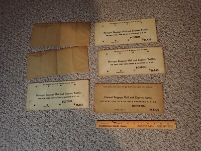 NEW YORK NEW HAVEN & HARTFORD RAIL ROAD 1960ER GEPÄCK POST ENVOLOPES Box u #32