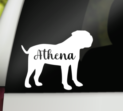 American Bulldog Name Decal, American Bulldog Decal, Custom Dog Decal Car  Laptop