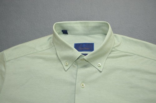 David Donahue Fusion Button Down Dress Shirt Mens L/XL 17 Green Stretch - Picture 4 of 10