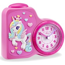 Kinderwecker Einhorn ohne Ticken Sweep Mädchen Rosa Geschenk - ATLANTA 2145/17