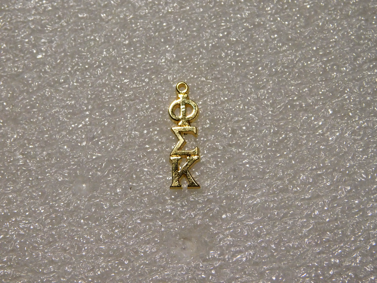 Nice Gold Tone Phi Sigma Kappa Sweetheart Fraternity Lavaliere or Charm