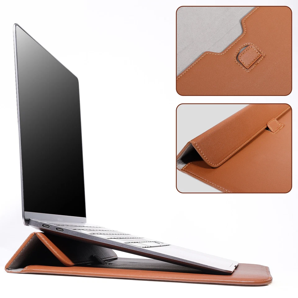 Funda de cuero con soporte magnético para portátil para MacBook Air/iPad Pro/Air 13" Foto 3 de 4