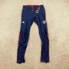 Adidas Boston Marathon 2020 Mens Large Running Tights Blue FQ7758 New