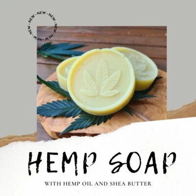 EVSENSE Pure Hemp 33% Handmade Vegan NATURAL SOAP Cold Process Bar Palm Free Soft Skin