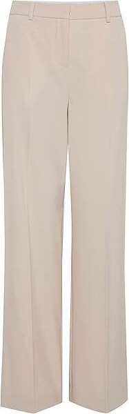 B.Young Damen Hose Stoffhose Beige Weites Bein Bydanta Gr.38 Neu-image