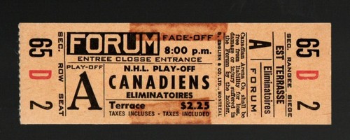 Rare Vintage Montreal Canadiens Unused Stanley Cup Dynasty Playoffs Ticket 1960!