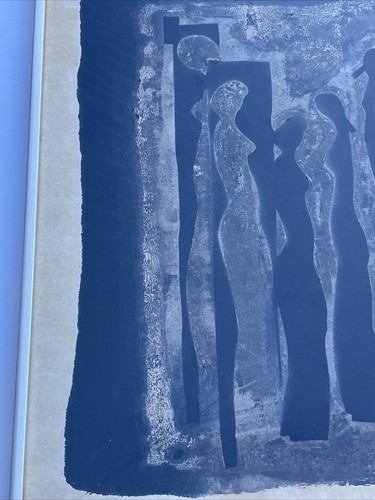 NOWLEN PAINTING MID CENTURY ABSTRACT EXPRESSIONISM BLACK MODERNISM SIGNED 1960'S - Picture 9 of 15