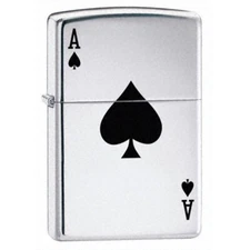 Zippo Windproof Lighter Simple Spade Design High Polish Chrome (24011)
