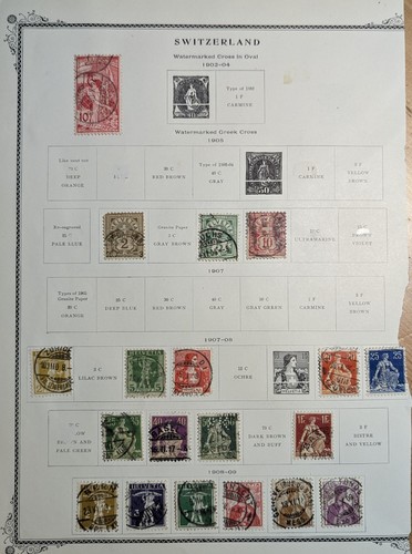 Valuable Switzerland(1900-1919)Stamp Collection on pages from an old Scott album - Bild 10 von 17