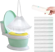 100 Potty Chair Liners with Drawstring for Kids and Toddlers