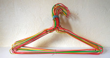 Lot of 25 Vintage MCM Vinyl Coated Wire Hangers Multi-Colored Clothes Hangers