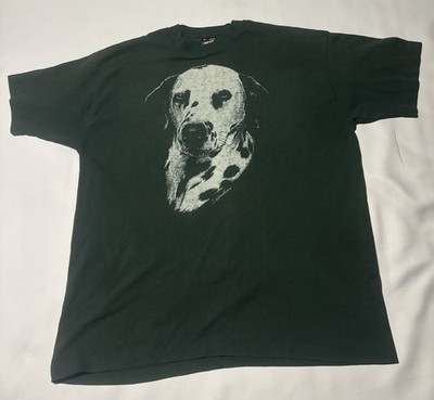 Vintage 90s Dalmatian Fruit of the Loom Tshirt Men s Xl Green Single Stitch Best