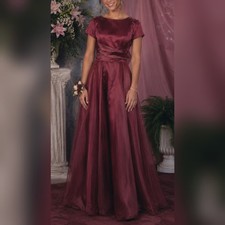 Fiesta Vintage 90s 00s Y2K Burgundy Organza A-Line Party Prom Quince Dress Sz M