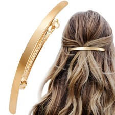 4inch Gold Hair Barrette Large Hair Clip Metal French Wedding Prom Fancy Hair...