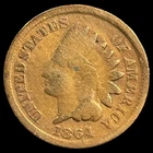 1864 Indian Head Cent - Antique United States of America 1c Penny Coin