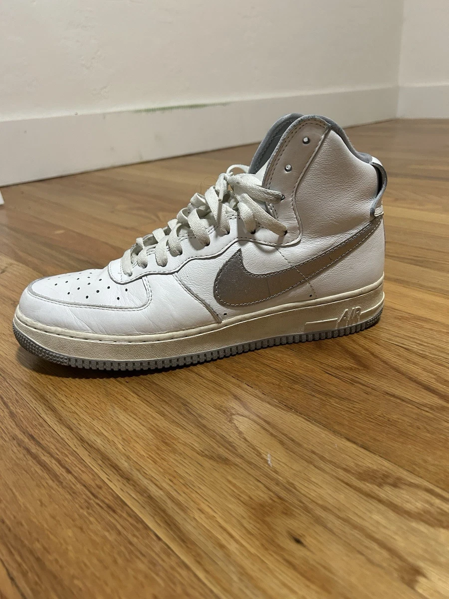 Nike Air Force 1 Retro QS High White Silver for Sale