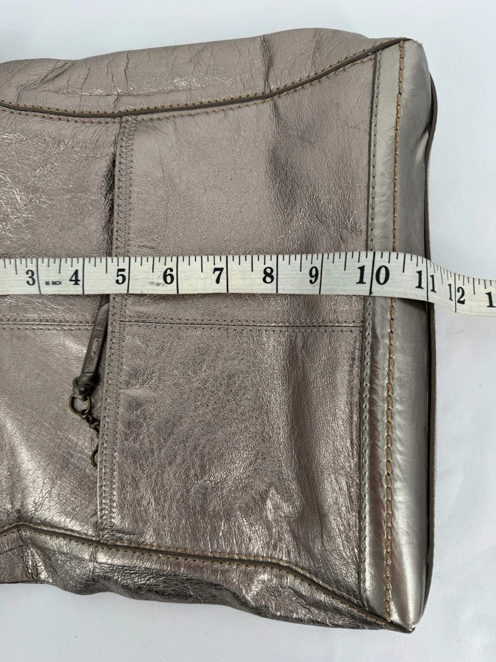 The Sak Metallic Gold Shiny Leather Crossbody Shoulder Hobo Bag Handbag Purse - Image 2 of 4