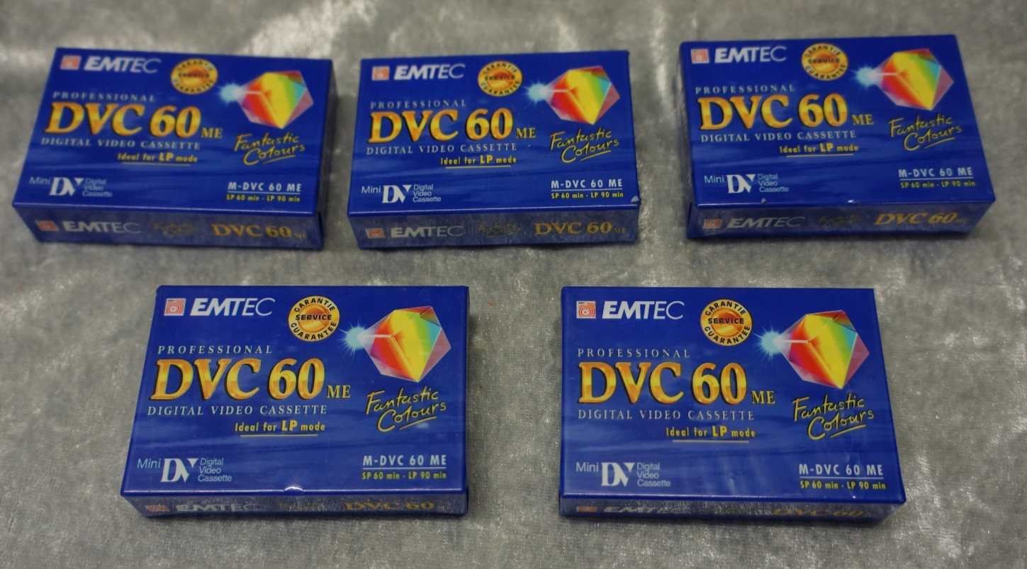5 EMTEC PROFESSIONAL DVC 60ME DIGITAL VIDEO CASSETTES